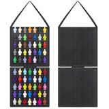 JOYMOMO Asılı Mini Figürler Vitrin Aksiyon Figürleri Blok Çıkarılabilir Kılıf Oyuncak Mini Figür Depolama (Mini Figürler Olmadan) Siyah