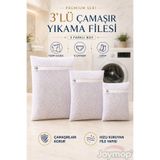JOYMOP 3’lü Premium Çamaşır Yıkama Filesi Deforme Önleyici Fermuarlı Hassas Giysi, İç Çamaşırı ve Bebek Kıyafeti Düzenleyici Torba
