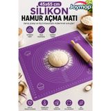 JOYMOP 45x65 cm Silikon Hamur Açma Matı – Ölçü Kılavuzlu, Yapışmaz, Kaymaz Hamur Yoğurma ve Pasta Matı