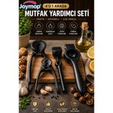 JOYMOP 4'lü Döküm Mutfak Yardımcı Seti Limon Sıkacağı Sarımsak Ezici Ceviz Kıracağı Fındık Kıracağı