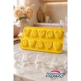 JOYMOP Buzluk Kalp Şeklinde Kalıp Buz Kalıbı Kalpli Desen Yapışmaz Silikon Basmalı Bas Çıkar Pratik