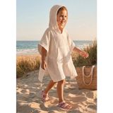 Joyous Mom Kids 4 Katlı Organik Muslin Bebek ve Çocuk Kapüşonlu Plaj Pançosu Banyo Havlu %100 Pamuk - Bej