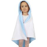 Joyous Mom Kids Havlu Müslin Kapüşonlu Bebek Çocuk Havlu Kundak Banyo Havlusu Pamuk Plaj Havlusu Çift Yönlü Kullanım - Beyaz - Mavi - 0 - 3 Yaş