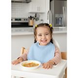 Joyous Mom Kids Pamuklu Sıvı Geçirmez Mama Önlüğü Bürümcük-Havlu Çift Yönlü Kullanım Önlük - Beyaz - Mavi - Standart