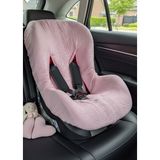 Joyous Mom Kids Pembe %100 Pamuk Organik Lastikli 4 Katlı Müslin Bebek Oto Koltuk Kılıfı