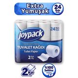 Joypack Tuvalet Kağıdı 24 Rulo 2 Katlı %100 Selüloz Toplam 3240 Yaprak 360 Metre Ekonomik Büyük Paket