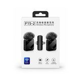 joyplus F15-2 Kablosuz Yaka Mikrofonu, Vlog Video Kayıt Röportaj Yayın Android ve Ios ile Uyumlu, İki adet mikrofon, Tüylü dış ses engelleme