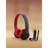 Joyplus Kırmızı Kulak Üstü ve Altın Makaralı Kulak Içi Bluetooth Kulaklık Seti