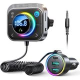 JOYROOM 96W FM Transmitter Bluetooth 6.0 Car Adapter Aux with 3 Charging Ports【PD 60W & 2 * 18W】【Air Vent Installation for Safe】 Deep HiFi Bass Player Wireless Radio Fun Car Accessories Gift Set