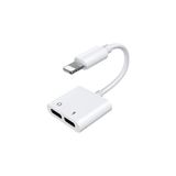 Joyroom Aktif Aksesuar Joyroom iPhone Uyumlu Lightning 2in1 Şarj Kulaklık Dönüştürücü Jack Adaptör - Beyaz