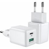Joyroom L-QP303 30W 2 Port Pd Şarj Adaptörü Seyahat Sarj Cihazı - Beyaz