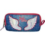 Joy's Cool Denim Kanatlı Çift Bölmeli Kalem Çantası - Kız Çocuk