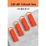 JoyShine 130 Db Yüksek Desibel Acil Imdat Düdüğü, Metal Halka, Taşınabilir, Turuncu Tasarım (1 ADET)