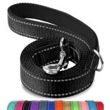 Joytale Köpek tasması, çift taraflı yansıtıcı naylon ip, dolgulu saplı, küçük köpekler için, 1,8 m x 2 cm, siyah