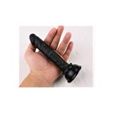 JOYTOY Siyah İnce Penis Siyah Anal Vajinal Dildo 12cm Protez Penis