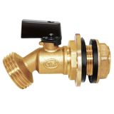 Joywayus Pirinç Su Kabı/Yağmur Fıçısı Musluğu 3/4" GH'den 1/2" Erkek Dişli Çeyrek Dönüş Küresel Vana, Bölme Bağlantılı, Bahçe Hortumu Diş Bağlantısı için Uygun