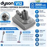 Joyy Dyson V12 Detect Slim Submarine ile Uyumlu Süpürge Bataryası 3000 Mah