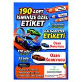 Joyygift Araba cars Kalem Defter Kitap Etiketi İsim Etiketi Sticker Özel İsimli Etiket