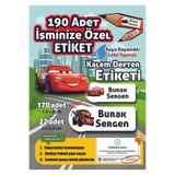 Joyygift Okul Etiketi Kalem Defter Etiketi Arabalar Özel Isim Yazılabilen Etiket Cars Şimşek Mcqueen