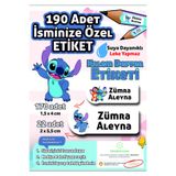 Joyygift Stitch kalem defter kitap okul etiketi isme özel etiket isimli etiket sticker kişiye özel etiket