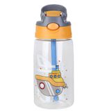 Joyzzz Çocuk Su Şişesi, 480ml Flip Pipetli Çocuk İçme Suyu Şişesi, Sızdırmaz Çocuk Su Şişesi, Taşıma Saplı ve Kolay Düğmeli BPA İçermeyen Su Şişesi, Okul ve Spor için (Cruise Ship)