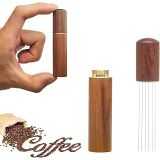 Joyzzz Espresso Kahve Karıştırıcı, Espresso Dağıtımı için Profesyonel Kahve Karıştırma WDT Aracı, El Tampers Karıştırma Aracı Doğal Ahşap Saplı İğne Tipi Dağıtıcı