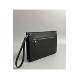 JR Boutique Erkek El Çantası Çift Fermuarlı Suni Deri Organizer Portföy Clutch Çanta-Siyah