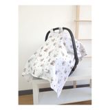 jr.bunnies Jr Bunnies Müslin Puset Örtüsü %100 Pamuk Bebek Arabası ve Ana Kucağı Örtüsü Fil Desenli