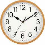 JRose Collections 25 cm Sessiz Duvar Saati | Kuvars Hareketi | Pille Çalışır (1 AA, Dahil Değildir) | Minimalist Çerçeve Tasarımı | Tik Takmaz | Ev, Mutfak, Ofis veya Yatak Odası için İdeal (Ahşap)