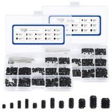 JROUTH 1000 adet Metrik + SAE Set Vida Çeşitleri Kiti, Dahili Altıgen Tahrik Kap Noktası Alyan Vidası Seti 12,9 Sınıf Alaşım Çelik Grub Vidası (M3-M8, 1/8 inç - 40-5/16 inç - 18)