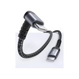 Jsaux 3 Metre 100W 5A Hızlı Şarj ve Data Kablosu 90 Derece Type-C To Type-C Uzun Kablo , Macbook ve iPad ile Uyumlu Dik Açı Hızlı Şarj Kablosu 100 watt CC0034 Gri