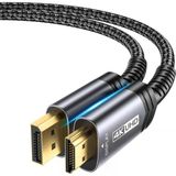 Jsaux 4K Displayport Dp To HDMI Kablo Adaptörü 2mt Dp HDMI UHD 4K@30Hz/2K@60/1080P@120 Naylon Dp - Hdtv Tek Yönlü Kablo Dell, Projektör, Masaüstü, Amd, Nvıdıa, Lenovo, Hp, Thinkpad Uyumlu CV0047