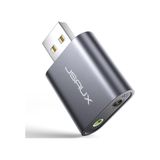 Jsaux DM0003 Harici Ses Kartı Için Usb-A'dan 3,5 Mm'ye Çevirici Mikrofon ve Ses Adaptör