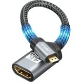 Jsaux Mikro HDMI - HDMI Adaptörü, Mikro HDMI Erkek - HDMI 2.0 Dişi Kablo, 4K @60Hz Hdr 3D Dolby 18GBPS, Akıllı Telefonlar, Tabletler, Kameralar ve Diğer Altın Kaplama Cihazlar Için Uyumlu - Gri - Siyah - Gri