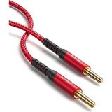 Jsaux Profesyonel Hifi Stereo Ses Kablo 3,5 mm To 3.5mm Trs Uzatma Aux Kablosu 1 ADET CM0004 Uzun 3 Metre Kırmızı - 300 cm