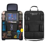 Jsdoin 1'li set araç koltuğu düzenleyici, araç arka koltuk düzenleyici, su geçirmez arka koltuk koruması, 10,5 inç (10,5 cm) ped bölmeli, 10 saklama cepli, tablet ve iPad bölmeli (siyah)