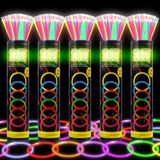 JSronms 500 Ultra Parlak Glow çubukları, 8 inç Glow Sticks Toplu, Çocuklar İçin Glow Sticks Toplu Parti Paketi, Karanlık Parti Malzemelerinde Parlayan, Bilezikler ve Kolyeler ile Glowsticks Parti