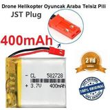 JST 400 mAh 3.7V Kırmızı Soket Drone Helikopter Oyuncak Araba Telsiz Telefon Pili