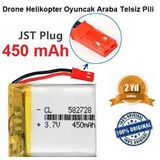 Jst 450 Mah 3.7V Kırmızı Soket Drone Helikopter Oyuncak Araba Telsiz Telefon Pili Sınekbıt12119