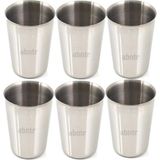 Jt Set Standart Boy 220CC Paslanmaz Çelik Bardak Metal Su Çay Bardağı Kırılmaz Garantili Bardak 6 Adet