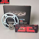 JT ZİNCİR DİŞLİ SETİ YAMAHA WR R X 125cc ZİNCİR: JT-428X1R ÇELİK-134 ÖN-ARKA DİŞLİ: SUNSTAR 14T-53T 2009-2015