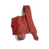 JTAW25KRV1671 MENDİLLİ İNCE KRAVAT%100 MİCROFİBER KIRMIZI BORDO DESENLİ JANTİ KRAVAT