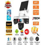 Jtech O-Kam OK-301 Premium 9mp Aov 4g Sim Kartlı Solar Panelli 3 Lens 1 Alert Ptz Akıllı Kamera - SD Kart Yok