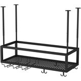JTYMZYY Cam Tutucu ve Raflı Endüstriyel Asma Şarap Rafı, Ayarlanabilir Tavan Bar Şarap ve Şişe Rafı, Metal Duvara Monte Yüzer Depolama Teşhir Rafları (Boyut: 60x35 cm(34x13 inç))
