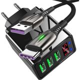 Judas A8 Çoklu Şarj Adaptörü+ J2 Type-C 5A/100W Şarj Kablosu -2mt - Siyah