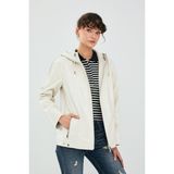 Judith Kadın Krem Kapüşonlu Oversize Deri Ceket 22WGD5045U4 - Bej - 3XL