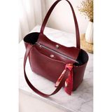 Judour Bags Siyah Kadın Fularlı Fermuarlı Kapamalı Shopper El ve Omuz Çantası - Bordo