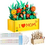 Juexica Anneler Günü Çiçek Saksıları Ahşap Saksı Anneler Günü Çocuklar için Zanaat Anneler Günü Hediyeleri Anne Kadınlar için Okul Sınıf DIY Etkinlikleri