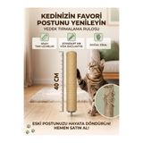 Juge Cat Kedi Tırmalama 40 cm Yedek Rulo M8 Çapında Somun Vidalı Tırmalama Rulosu 1 Adet