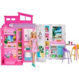 Juju Barbie Portatif Tatil Evi Bebek ve Oyun Seti Renkli Eğlenceli Tasarım Sınırsız Oyuncu Sayısı HRJ77 - 0